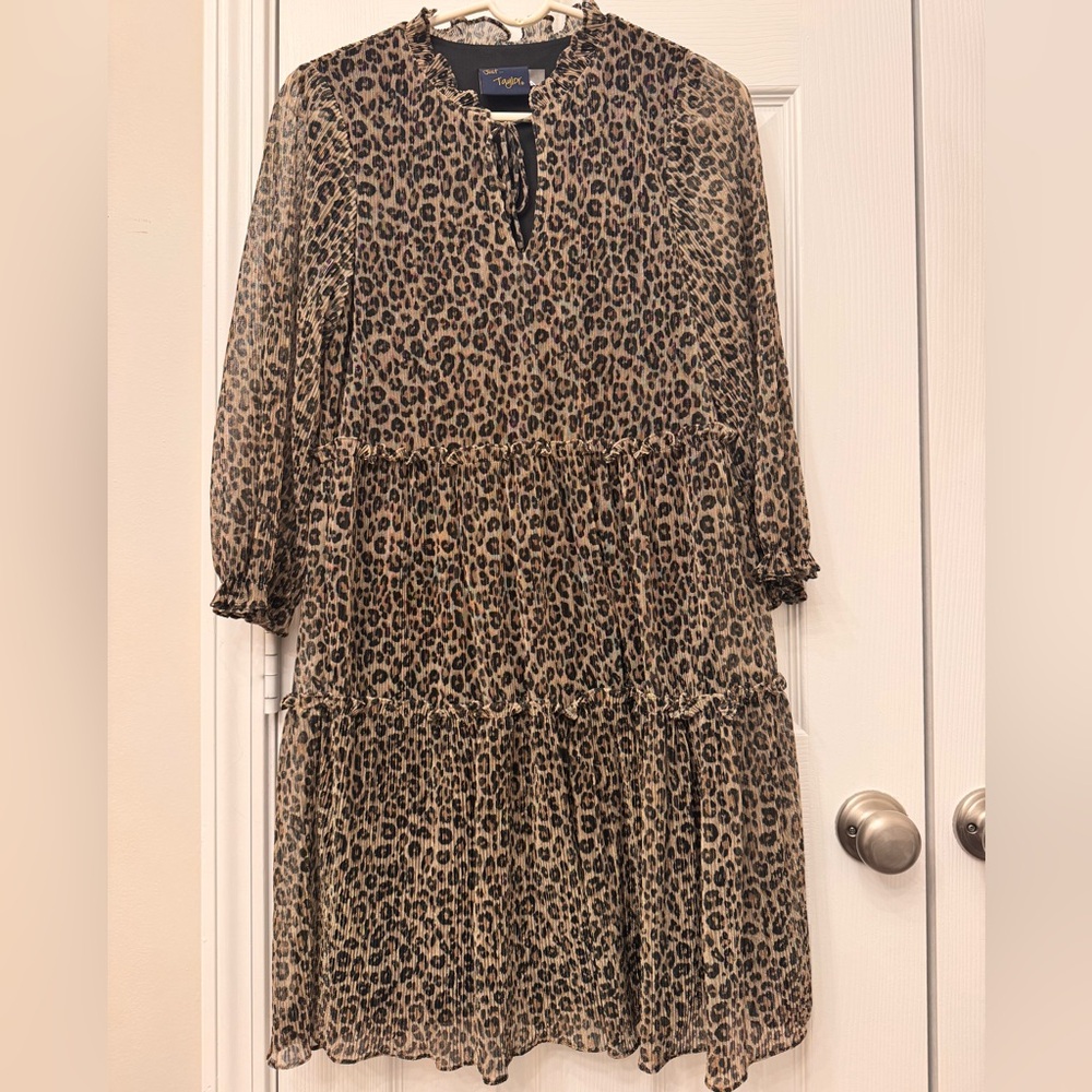 Just...Taylor Animal Print Ruffle Dress